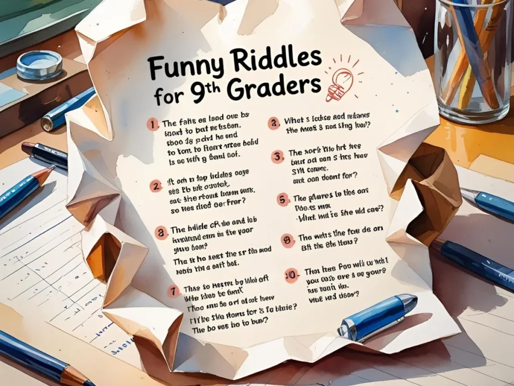 Funny Riddles for 9th Graders