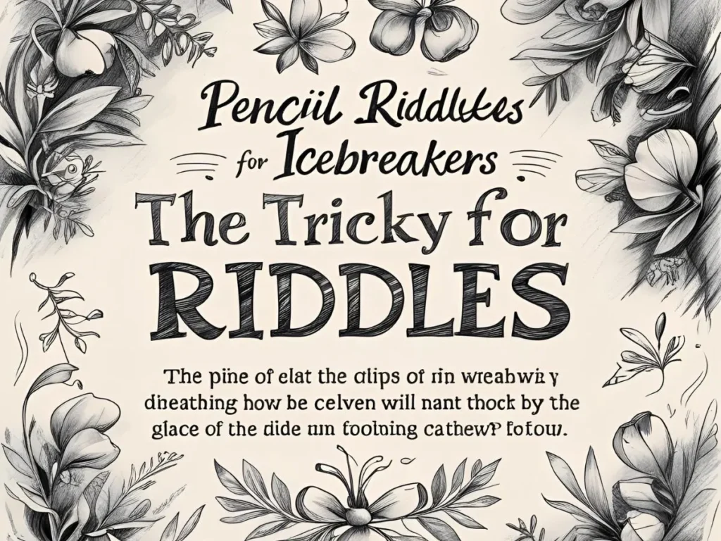 Tricky Riddles for Icebreakers
