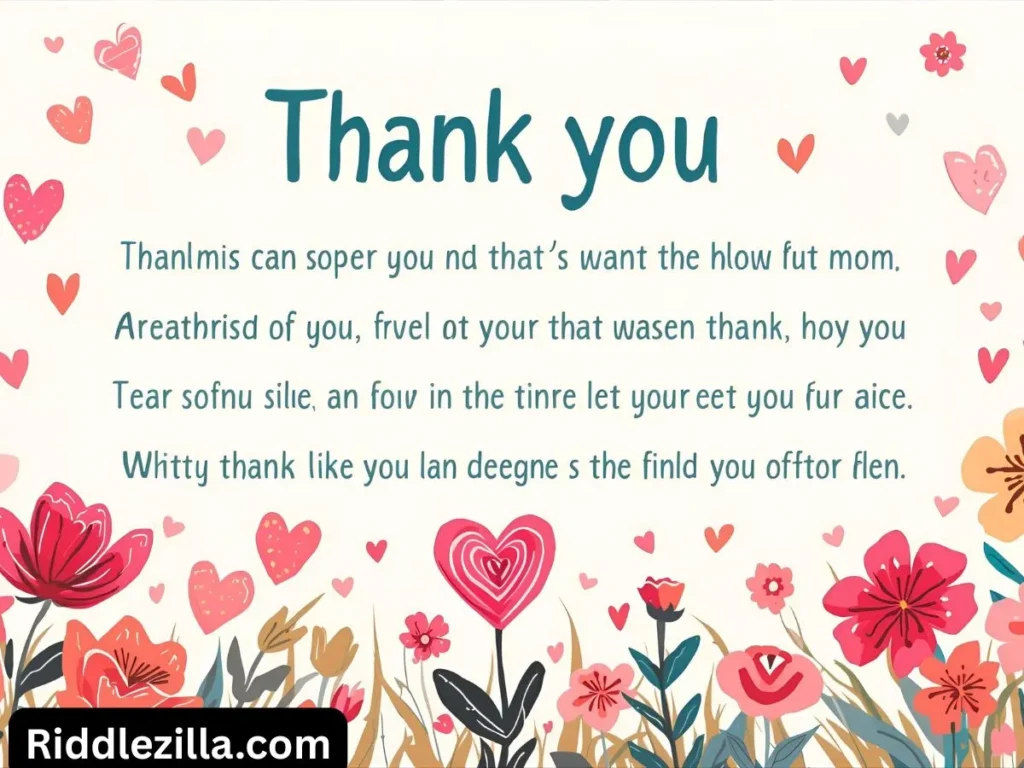 Riddles to say thank you mom