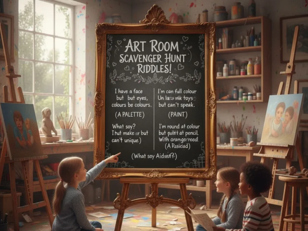 Art Room Scavenger Hunt Riddles