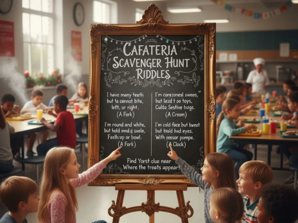 Cafeteria Scavenger Hunt Riddles