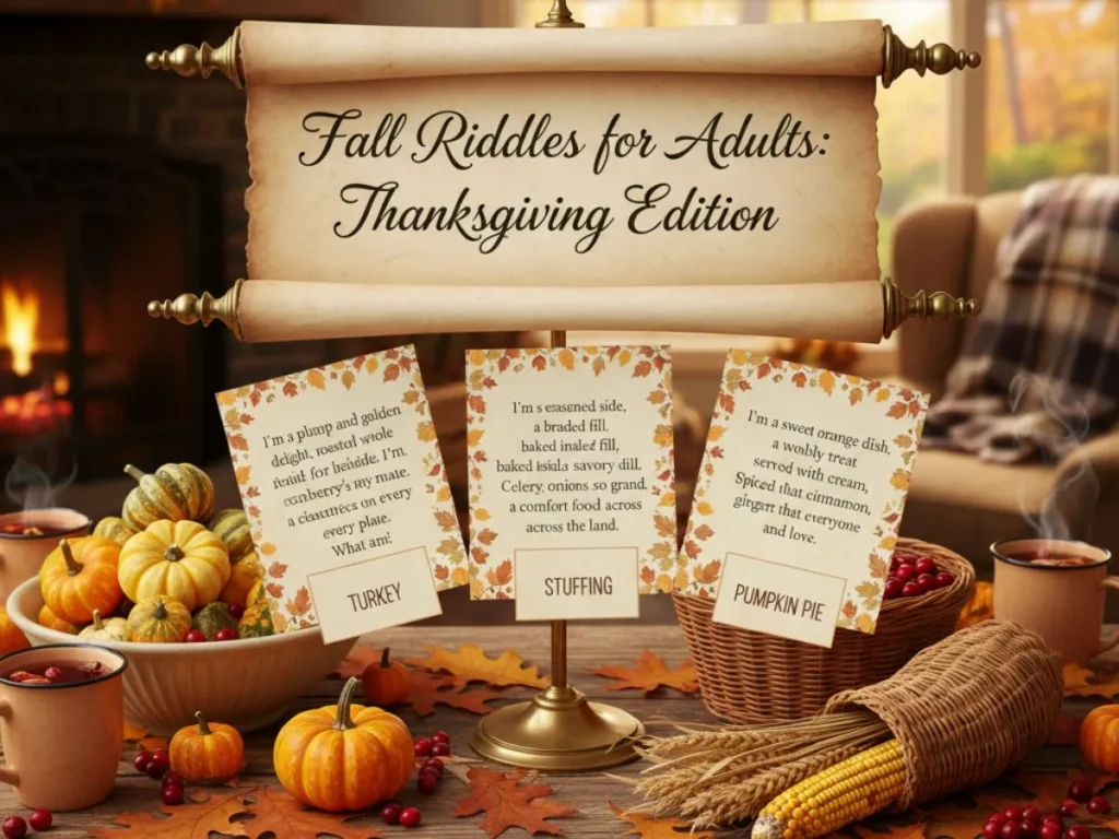 Fall Riddles for Adults with Answers About Thanksgiving