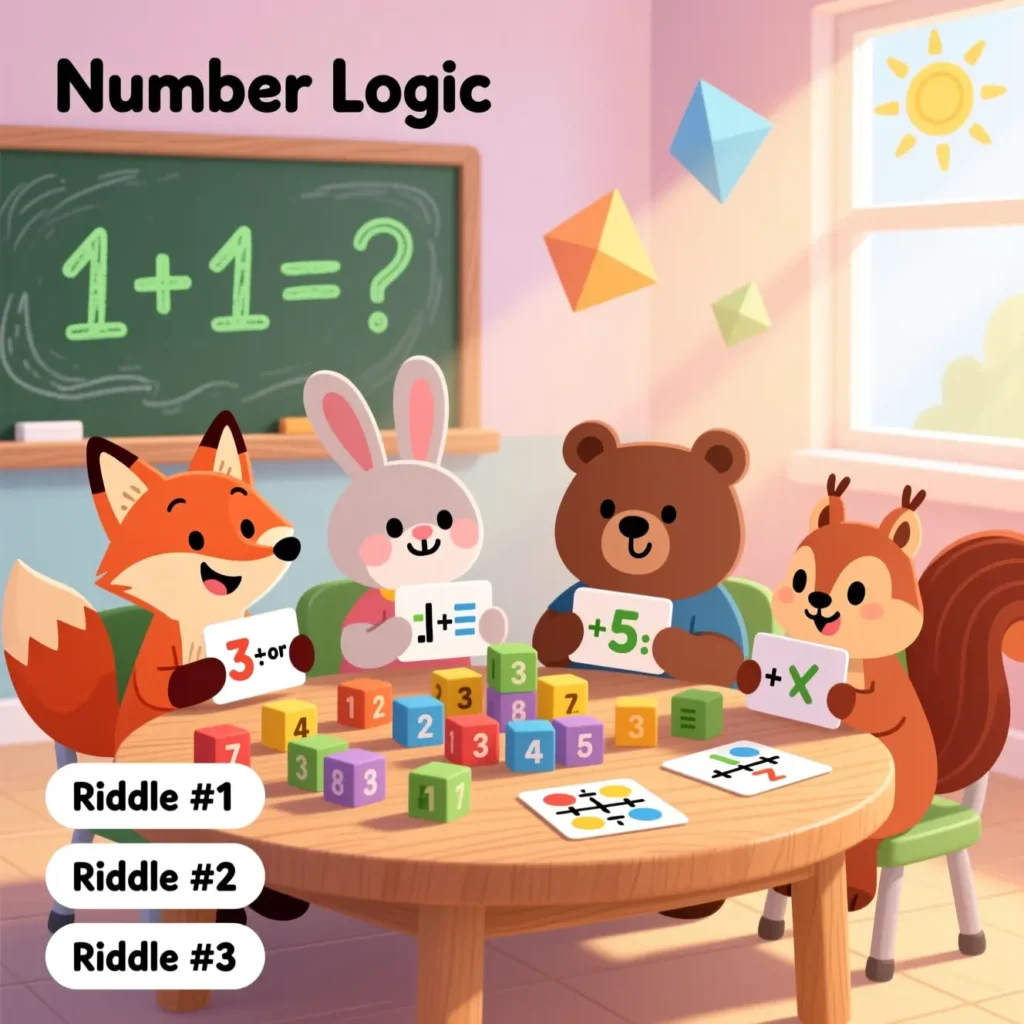 Number Logic Riddles for First Graders