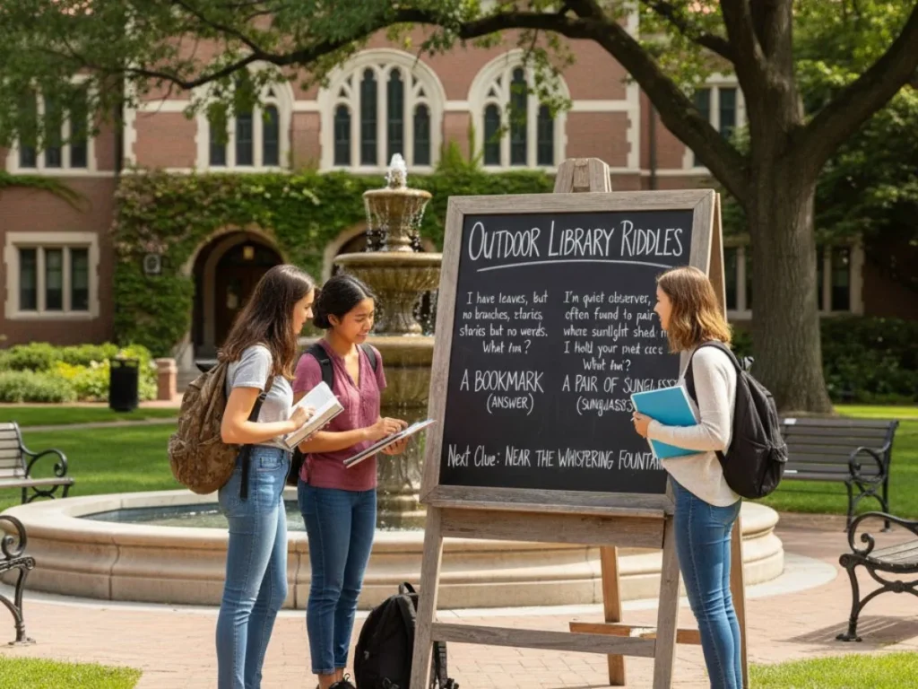 Outdoor Area Library Riddles for Scavenger Hunt