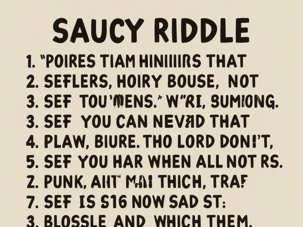Saucy Double Meaning Riddles