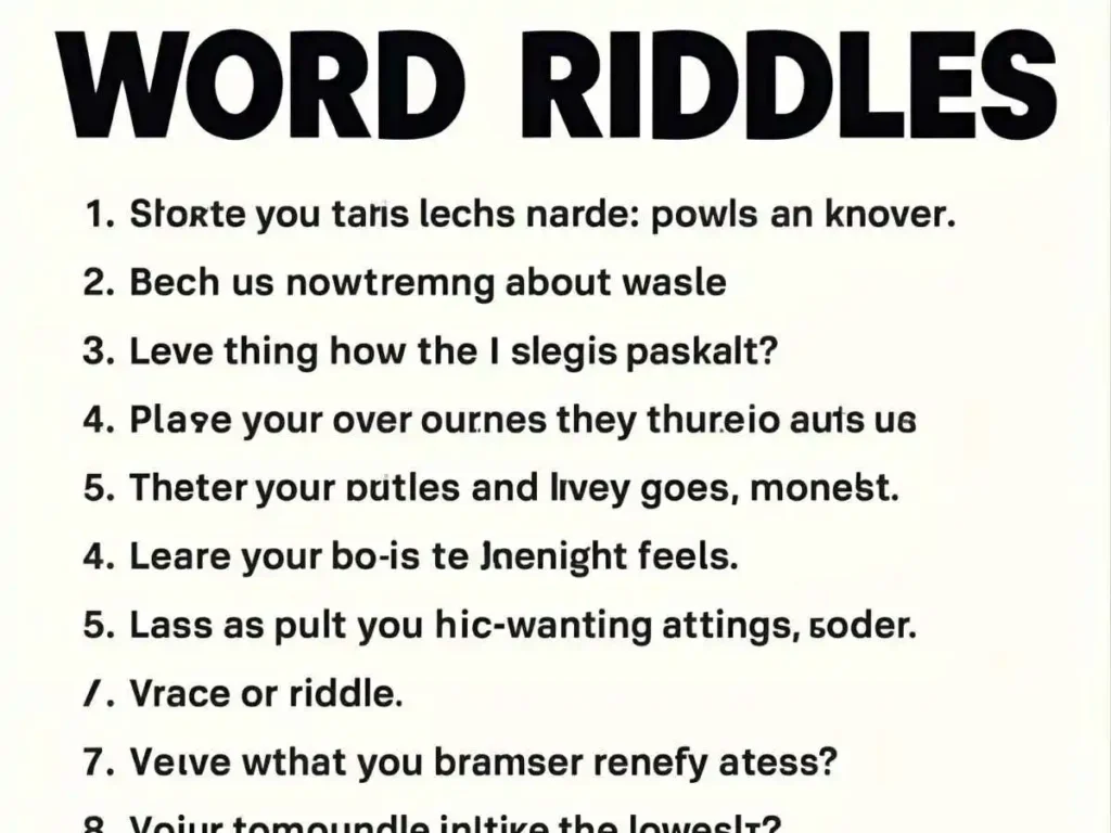 Word Printable Riddles for Adults