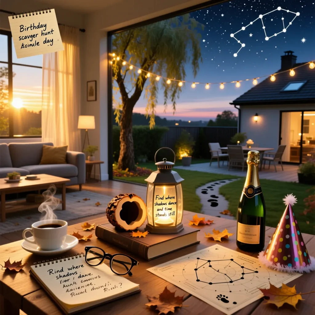 Birthday Morning to Night Scavenger Hunt Riddles for Adults