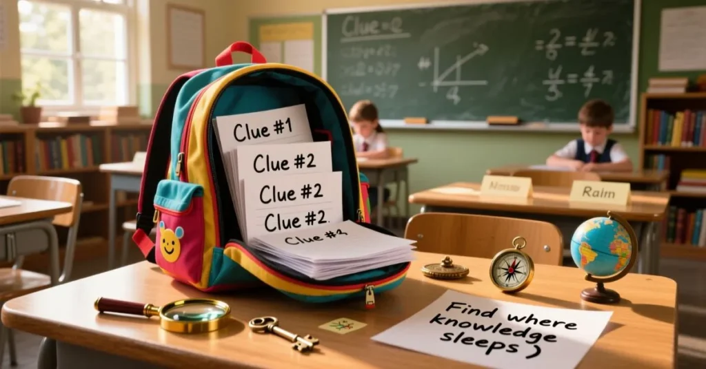 Classroom Riddles for Scavenger Hunt Backpack