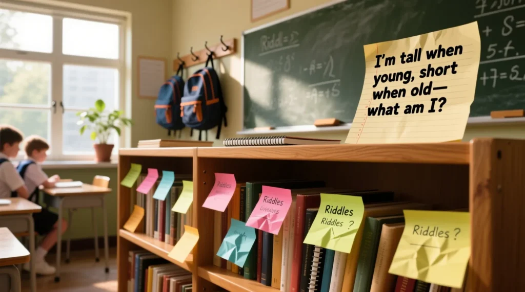 Classroom Riddles for Scavenger Hunt Bookshelf