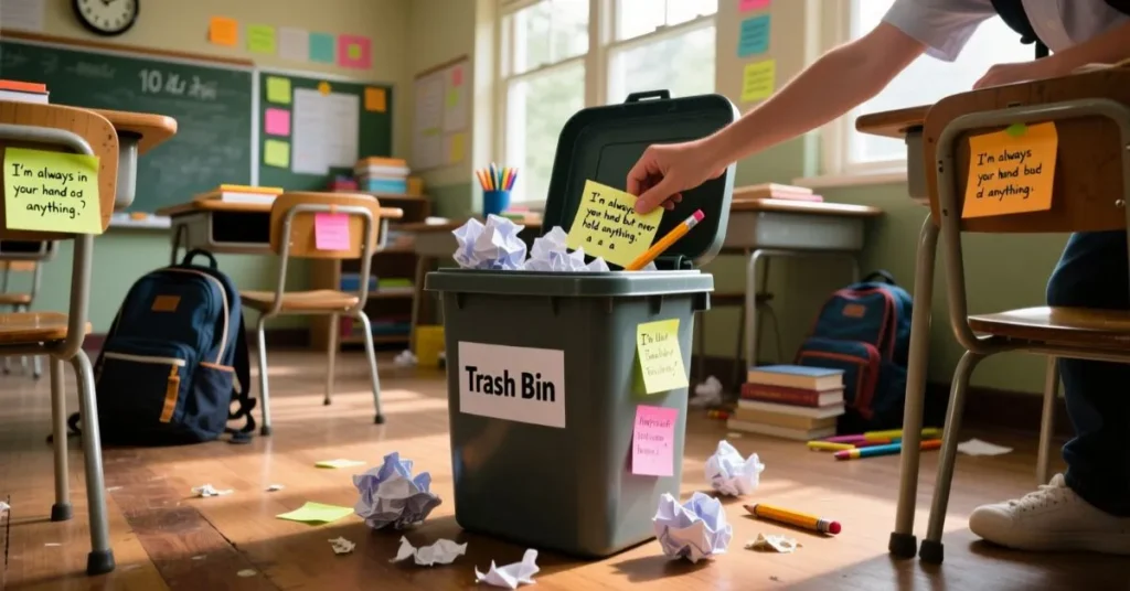 Classroom Riddles for Scavenger Hunt Trash Bin